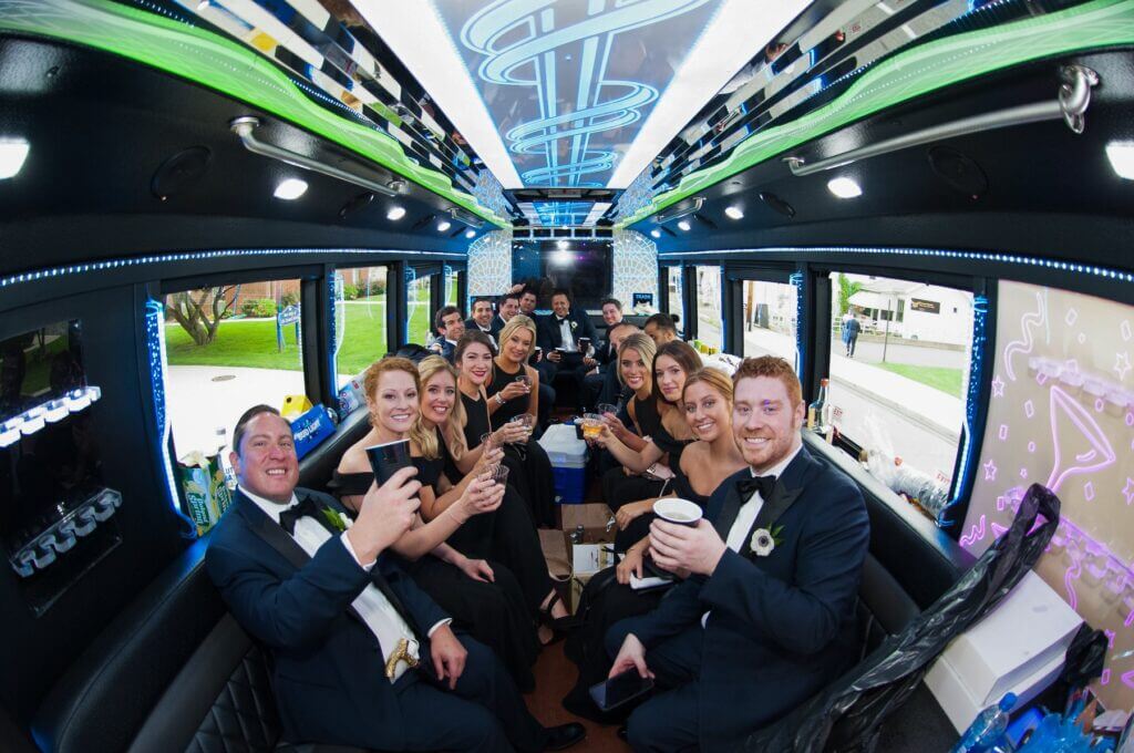 Nottingham Party Bus party ongoing