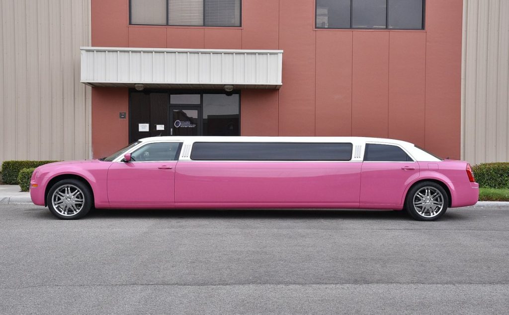 Nottingham Pink Limousine outside